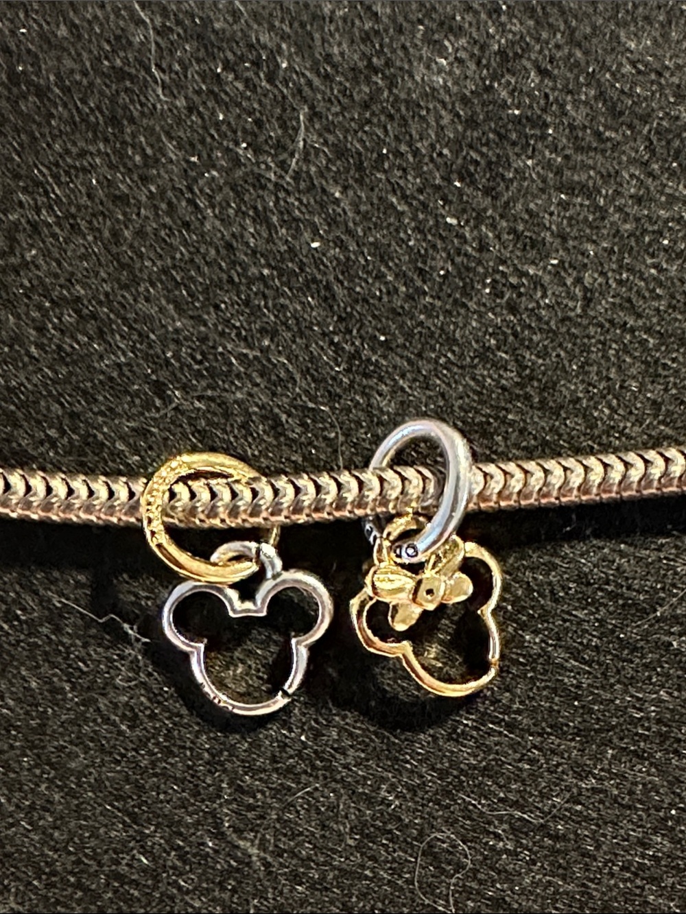Pandora Two-Tone Mickey/Minnie Better Together Charm - Gold & Silver